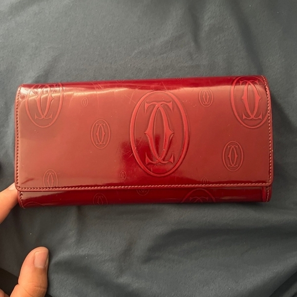 Cartier Handbags - *Authentic*Cartier Bright Red Elegant Wallet .Has A Little Flaw. Cute👌